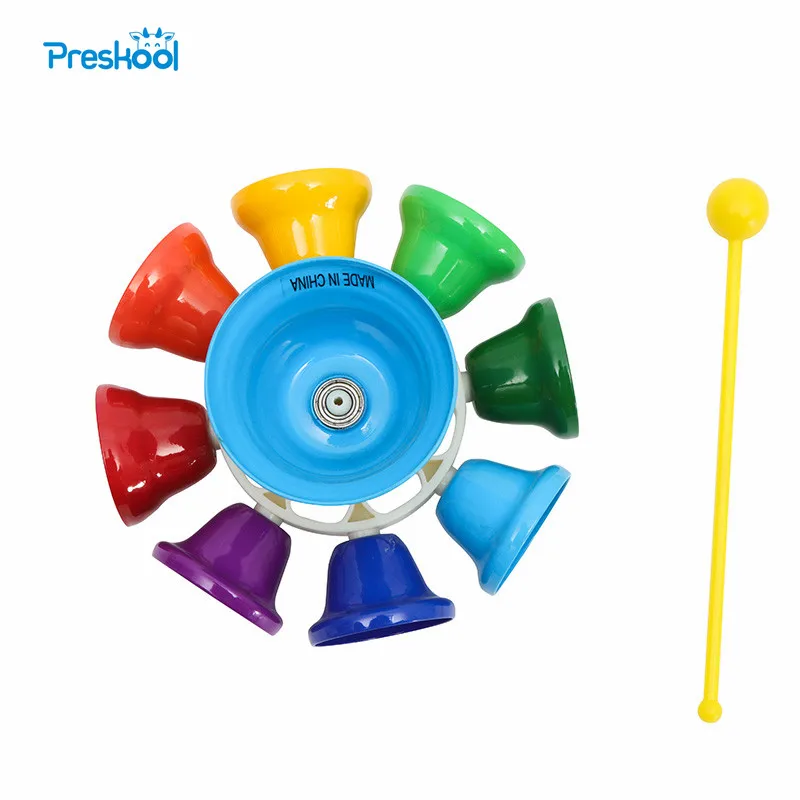 Preskool Baby Toy For Children Educational Toy 8 Tone Color Bells Musical Instrument Infant Playing Brinquedos Juguets