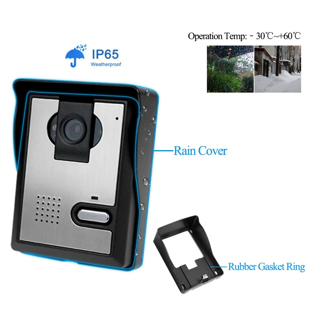 Free Shipping Video Door Phone Intercom System Doorbell Outdoor CMOS Night Vision Camera Unit For Access Control