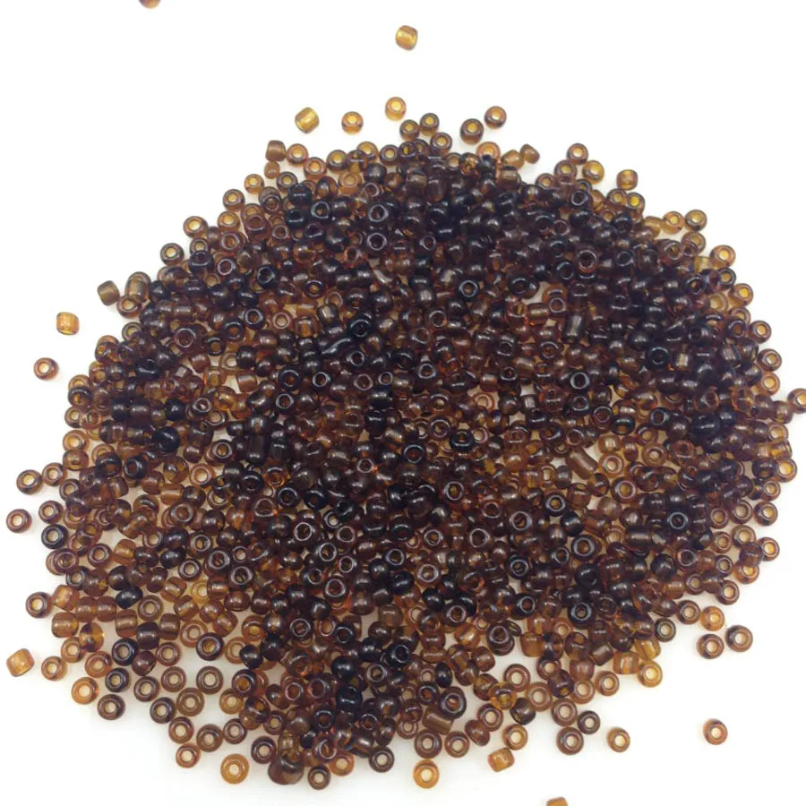 16g 1000pcs 2mm 12/0 Brown Transparent Round Loose Spacer Beads Cezch Glass Seed Beads Handmade Jewelry Making DIY Garment Bead