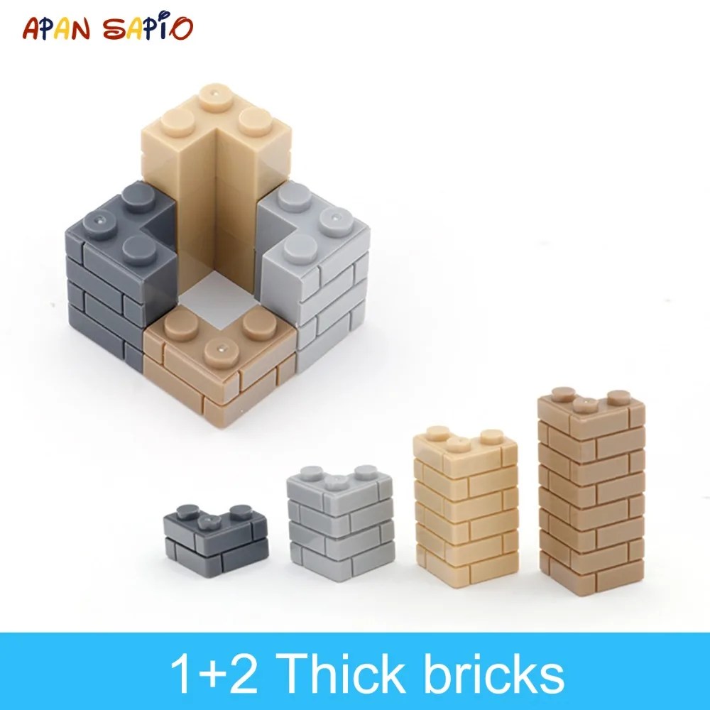 

60pcs DIY Building Blocks Thick wall Figures Bricks 1+2 Dots Educational Creative Size Compatible With 98283 Toys for Children