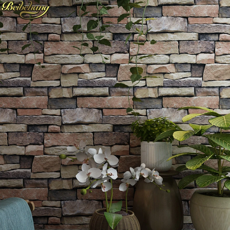 beibehang papel de parede 3D Brick wall papers home decor Imitation Rock Stone PVC Wallpaper roll wallpapers for living room