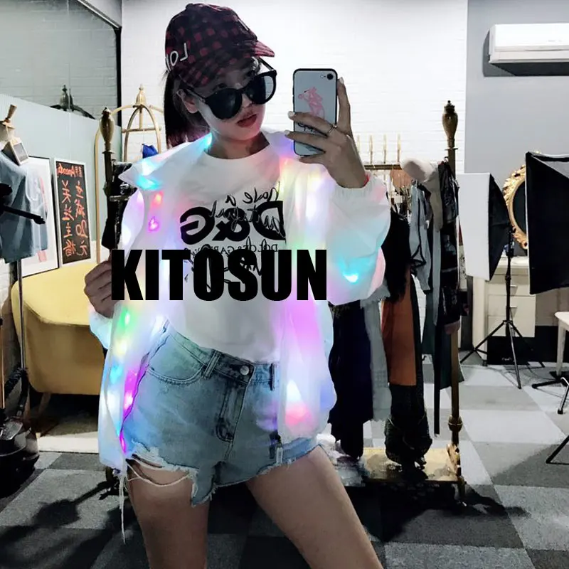 LED Party Clothes Colorful Glowing Casual Top Flashing Lights Jacket Coat pants Costumes Set Luminous Christmas Halloween Party