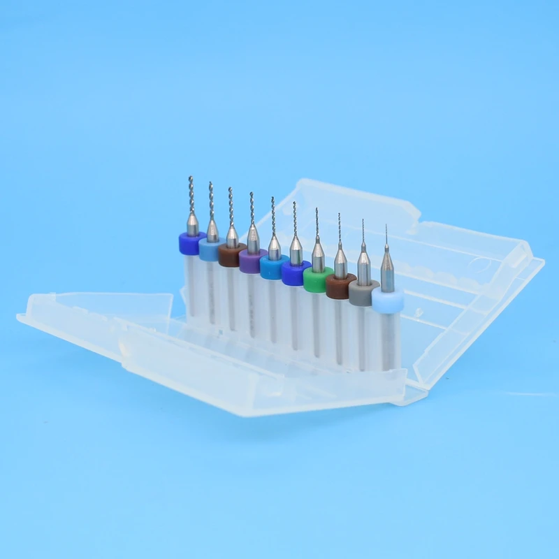 초경 PCB 드릴 세트 0.25-1.15mm, 목재 절단기 CNC 라우터 오거 10 피스