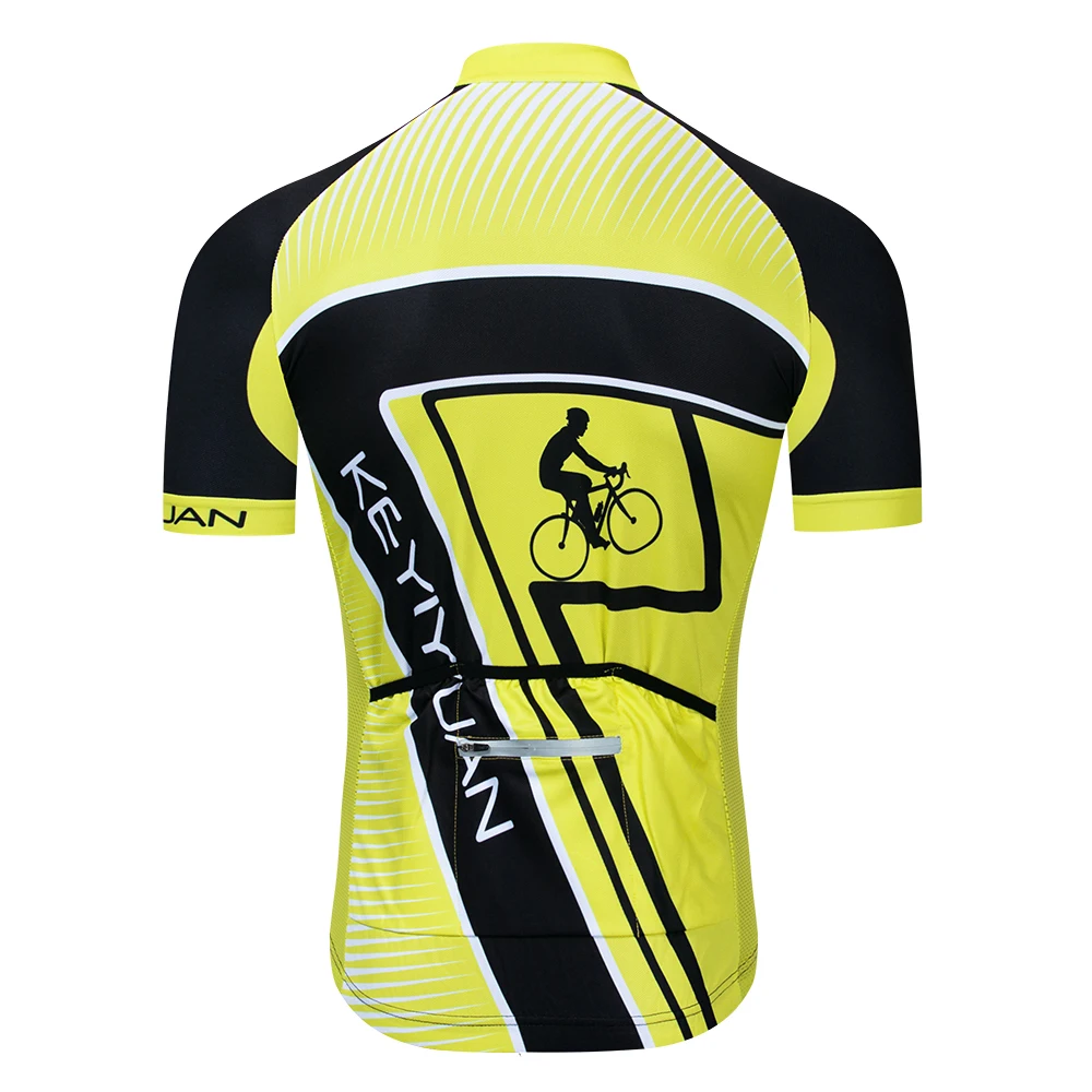 2019 Keyiyuan Spring and Summer New Road Cycling Sweatshirt Quick Dry Perspiration Men's Fluorescent Yellow Short Sleeve Top