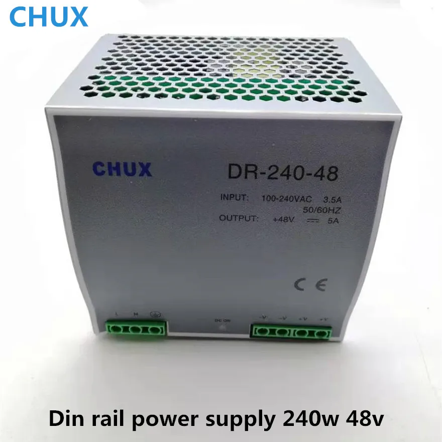 

CHUX 240W 48V Switching Power Supply 5A Din rail type DC AC DR240W Single Output Switch Transformer LED Driver SPMS