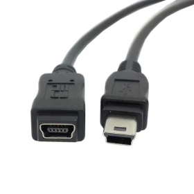 Mini cabo de extensão usb 5 pinos macho para fêmea, carregador de sincronização de dados de 0.5m/1.5m para gravadores de carro, navegadores gps