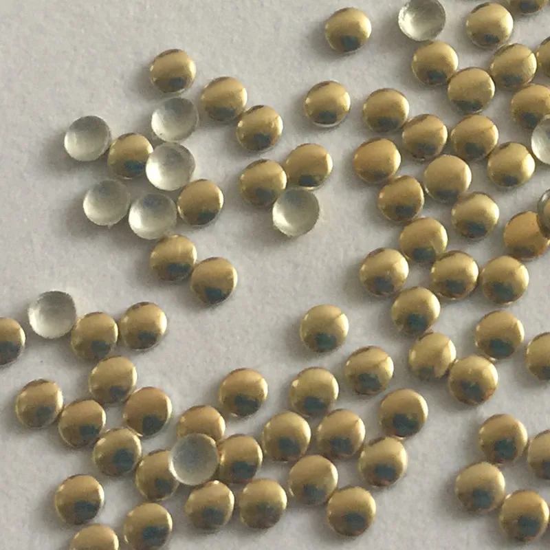 1440pcs/lot 10GR New 2*2mm Gold Round FlatbackRound Metal Studs Iron-on hotfix rhinestuds heat transfer For T shirt,Garment Use