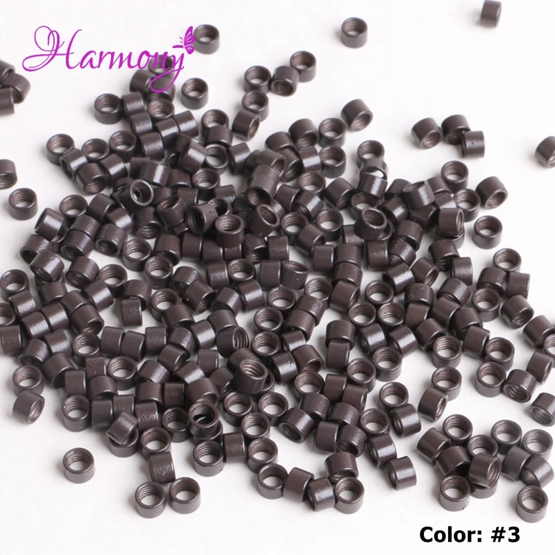 4bottles Harmony Plus Hair 4.0*2.7*2.7mm Aluminium Micro rings Beads Links with Screws for I tip hair extensions Mixed Color