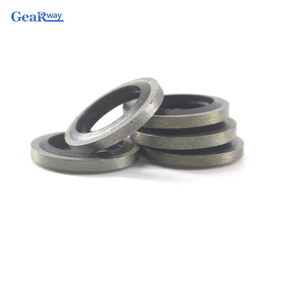 6/8/10/12/14/16/18/20/22/24mm Bonded Washer Gasket Metal Rubber Oil Resistance Combined Washer Seal Ring