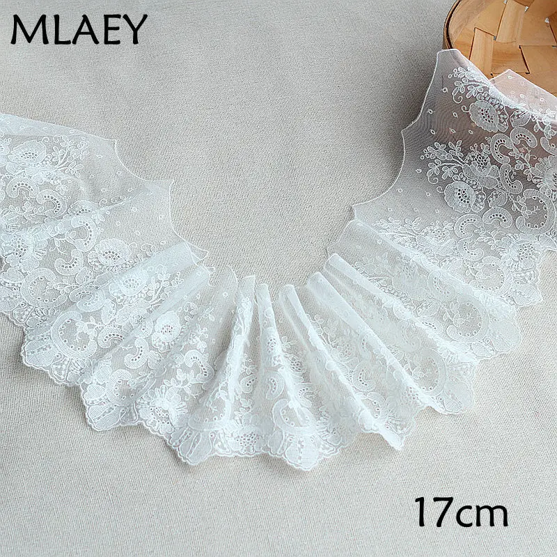 MLAEY 2y/lot Exquisite Embroidered Lace Trim,off white Lace Fabric ,Quality Lace Ribbon DIY Craft&Sewing Dress Clothing Accessor