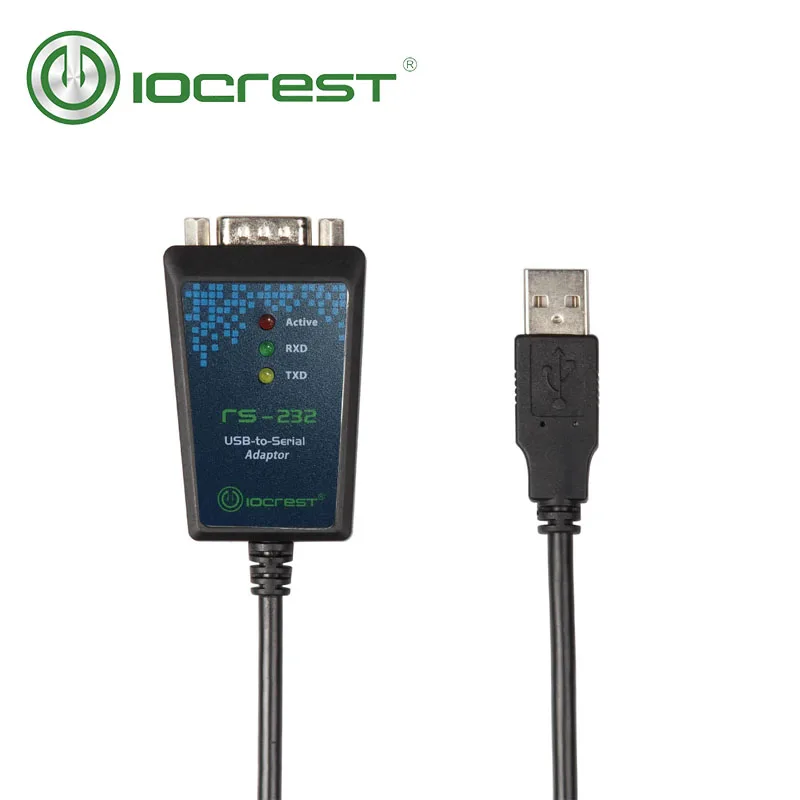 IOCREST 1M USB 2.0 to RS-232 Male (9-Pin) DB9 Serial Cable with FTDI Chipset Support Win10