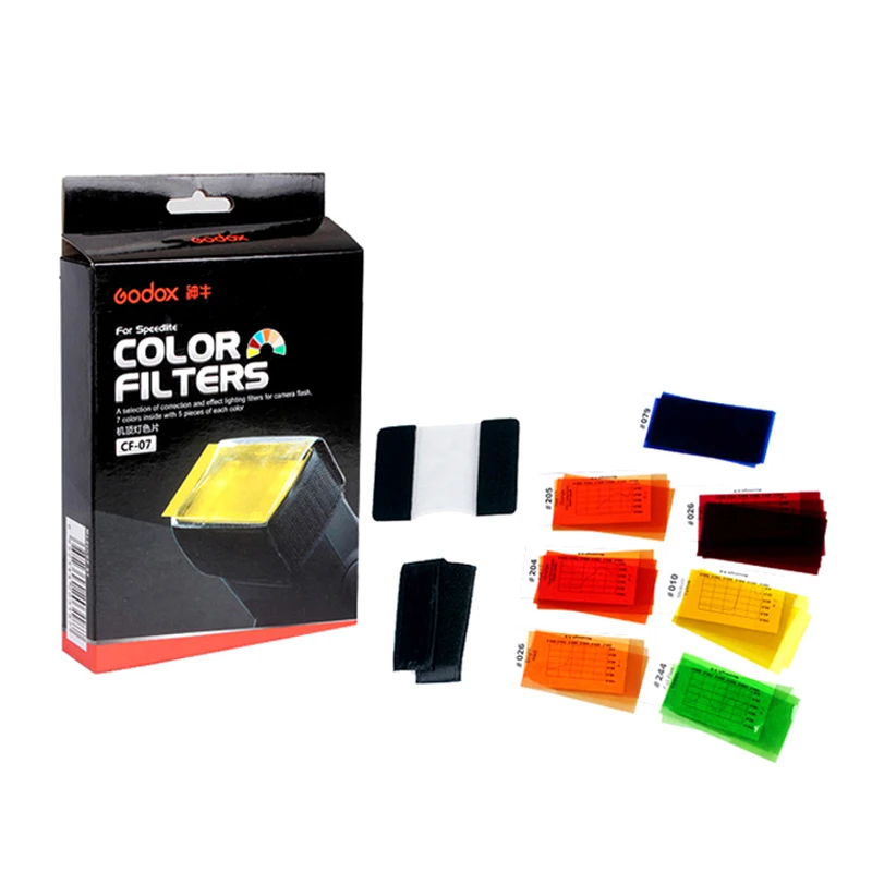 Godox-Kit de filtro de Color para cámara, Kit Universal de Speedlite para Canon, Nikon, Pentax, Godox, YONGNUO Flash, CF-07 #010, #026, 079 #, #024, #205, #206, #244