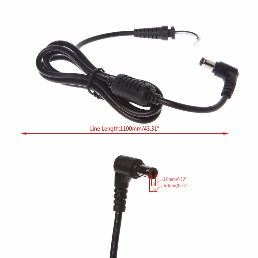 6.3*3.0mm steker laki-laki 90 derajat sudut kanan konektor catu daya DC kabel adaptor untuk Toshiba Laptop Notebook kabel daya