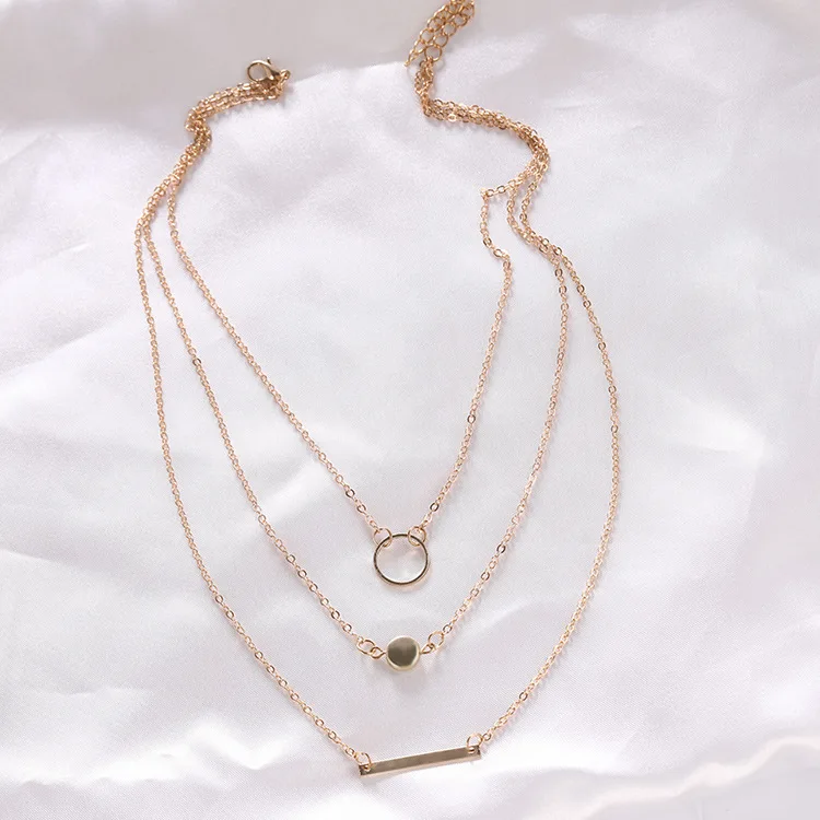 New Product Launch Necklace Simple Style Women\'s Personality Fashion Wild Aperture Metal Rod Necklace New Ladies Gift Wholesale