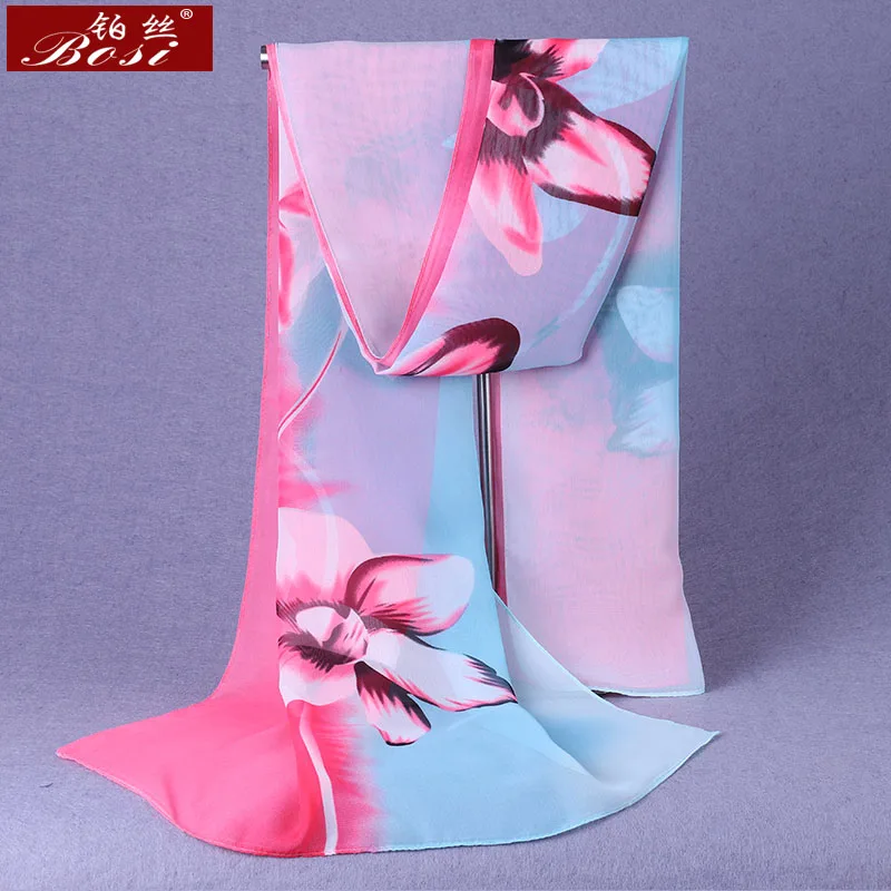 chiffon scarf Printed shawl ladies scarf fashion wrap female wrapped factory Muslim head scarfs style Gradient brand luxury