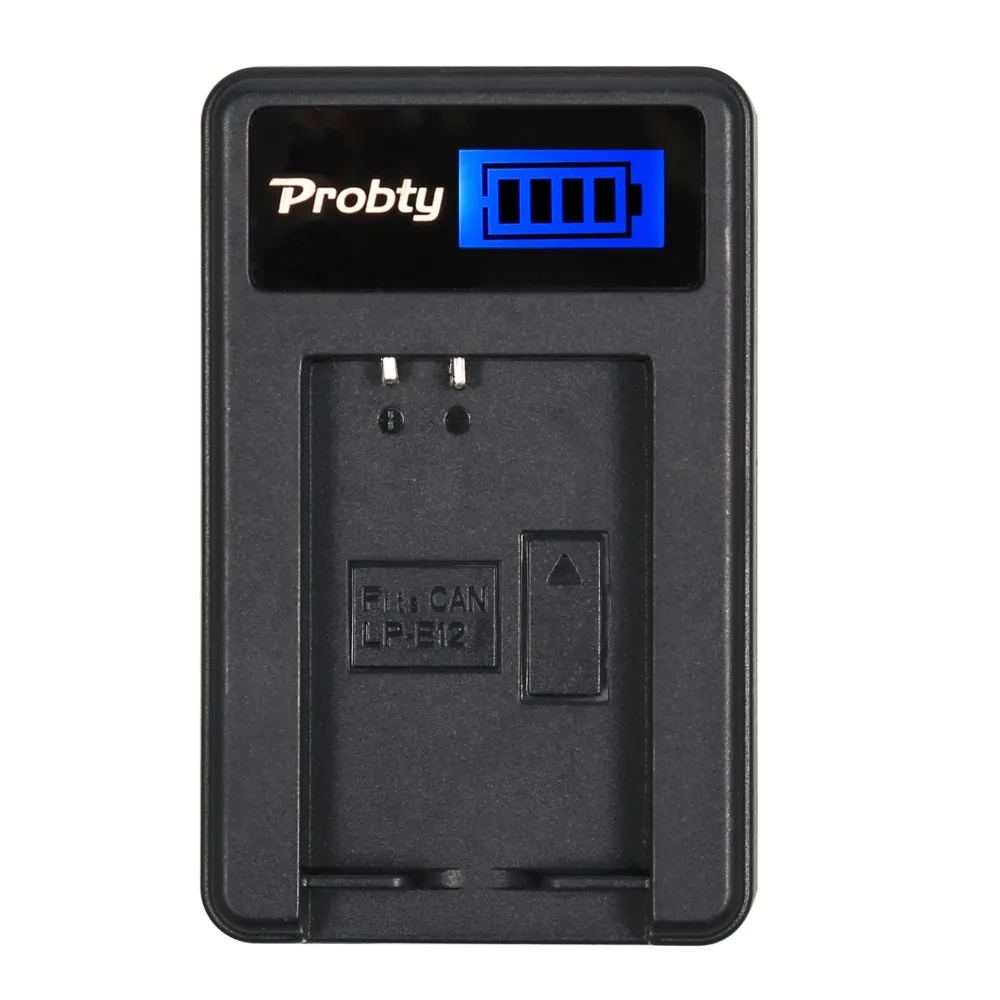 Probty LP-E12 LPE12 LP E12 LCD Battery Charger for Canon LP E12 EOS M M2 100D Kiss X7 Rebel SL1 EOSM EOSM2 EOS100D