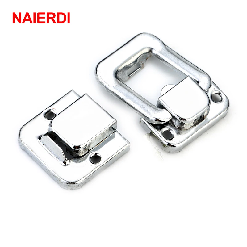 NAIERDI J401 Cabinet Boxes Square Lock Spring Loaded Latch Catch Toggle Locks Mild Steel Hasp For Sliding Door Window Hardware