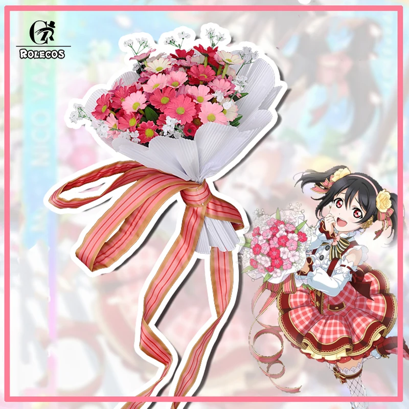 

ROLECOS Japanese Anime Love Live! Cosplay Costumes Flower Bouquet Arousal Kousaka Honoka Minami Kotori Ayase Eli Cosplay Costume