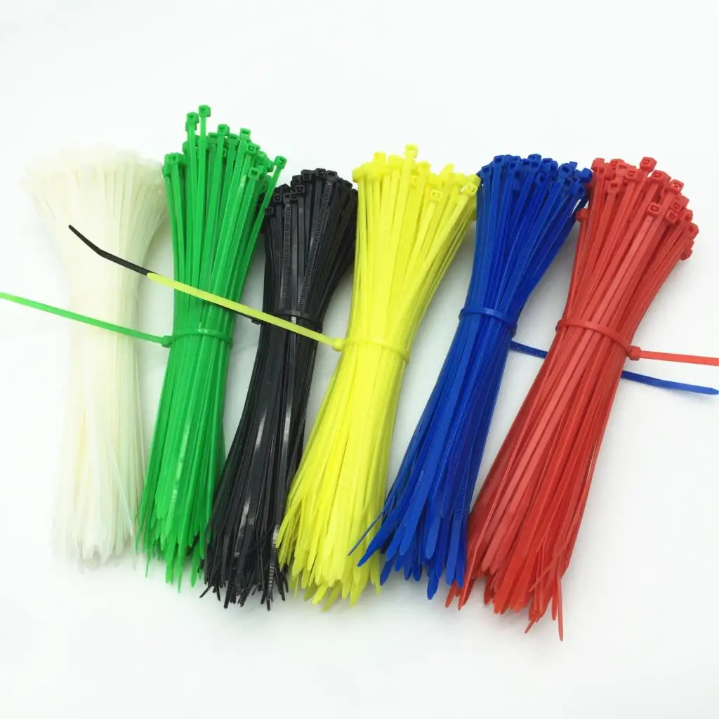 

100PCS 4*200MM Standard Cable Tie Plastic Nylon Cable Ties with Self-locking Colorful Width 2.7mm screed