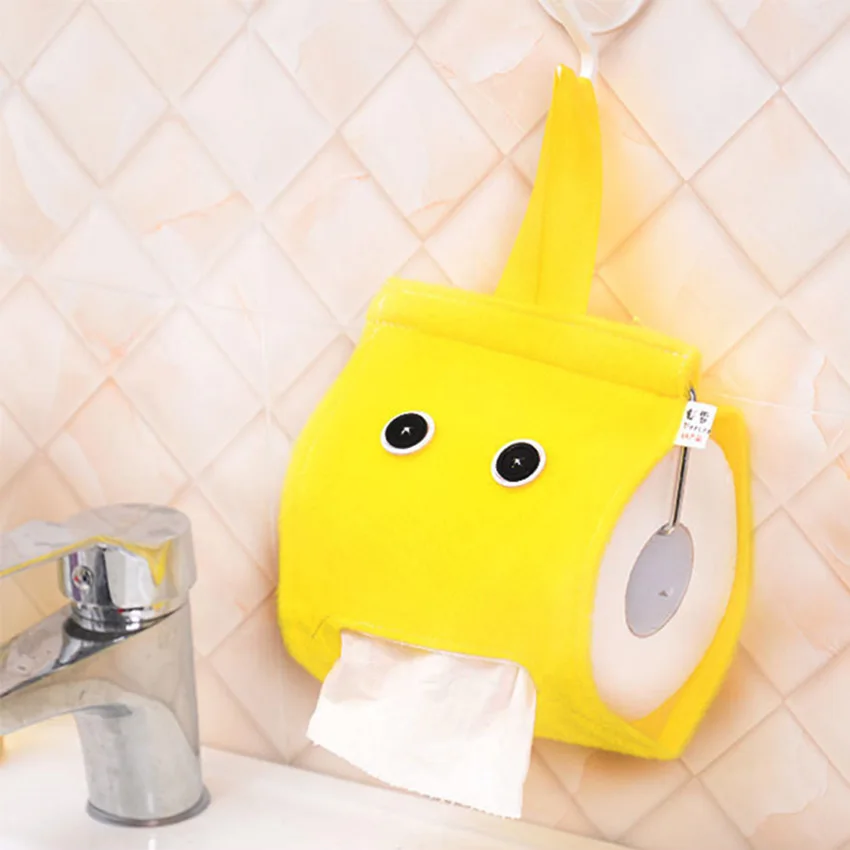 Cute Plush Cloth Tissue Box Case Holder Toilet Paper Cover bathroom/office/car/restaurant Hanging Paper Towel Storage Container