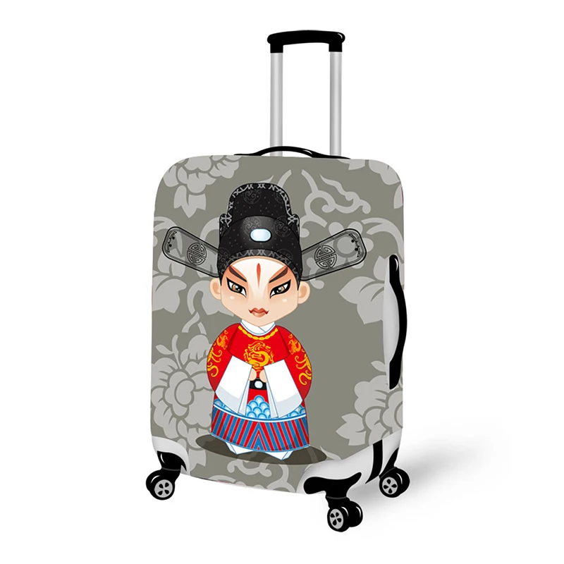 

3D opera facial makeup print travel luggage suitcase protective cover stretch waterproof portable luggage covers rain cover w