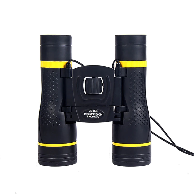 Compact Binocular 37x56 Handheld HD Waterproof 12X Optical Binoculars Portable Outdoor Camping Hunting Bird-watching Telescope