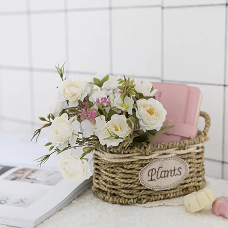 Peony DIY Party Decoration Vintage Silk Artificial Flowers Small Rose Wedding Fake Flowers Festival Supplies Home Decor Bouquet image 5