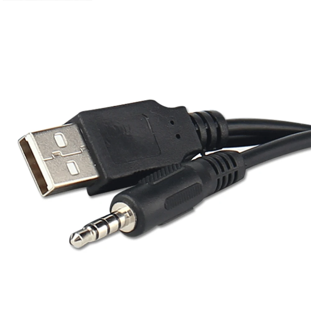 10 unids/lote de 1M USB macho a 3,5mm macho, Cable adaptador de conector de Audio para auriculares de 3,5mm, Cable auxiliar de Audio a USB 2,0, Cable de carga macho