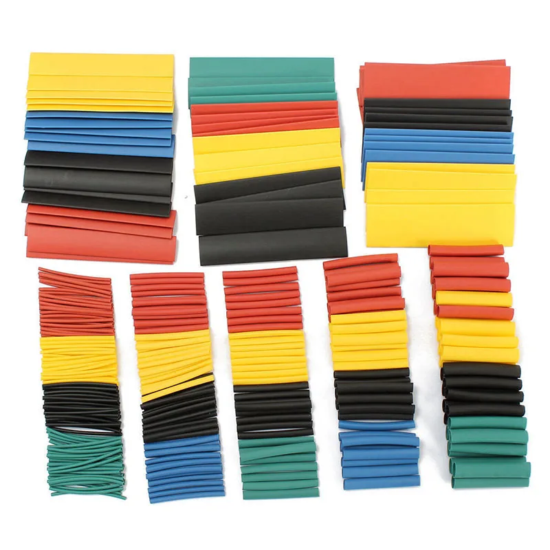 Assorted isolamento Shrinkable fio cabo manga Kit, Heat Shrink Tube, 2:1, 164 PCs/Set, 492 PCs/Set