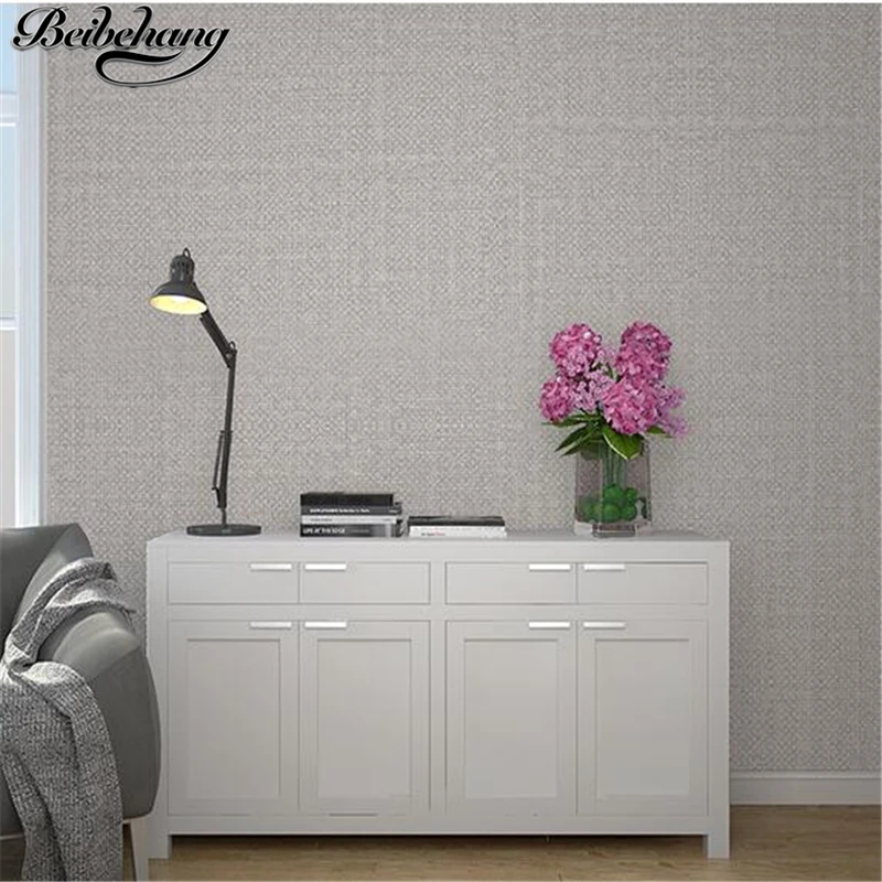 

beibehang Wired Wallpaper Thicker Waterproof PVC Wallpaper Plain Bedroom Living Room Background Wallpaper Simple Modern