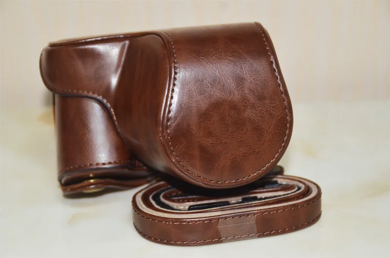 Dla Sony A6000 A6300 Nex6 torba na aparat etui PU skórzany pokrowiec etui z paskiem na ramię wysokiej jakości