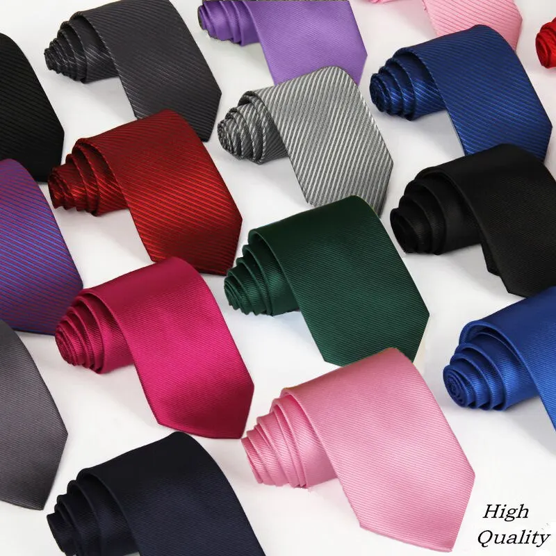 8CM Neck Green Ties For Men Silver Tie Solid Black Corbatas Para Hombre De Gravata Slim Wedding Necktie Accessories Rose