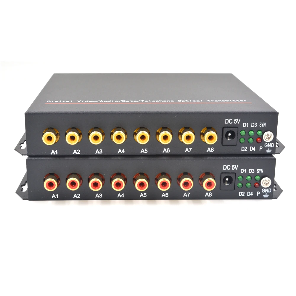 

High Quality 8 Channels Audio extender , Audio over Fiber optic up 20Km, Transmitter and Receiver one pair