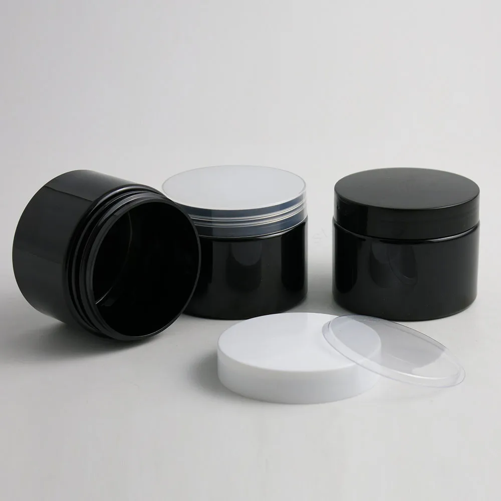 20 x 150g 5oz Black Plastic Jar With Lid Cosmetic jars Empty Cosmetic Containers Sample Containers Cream Jars Cosmetic Packaging