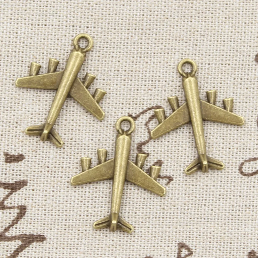 10pcs Charms Airplane Plane 27x21mm Antique Making Pendant fit,Vintage Tibetan Bronze Silver color,DIY Handmade Jewelry