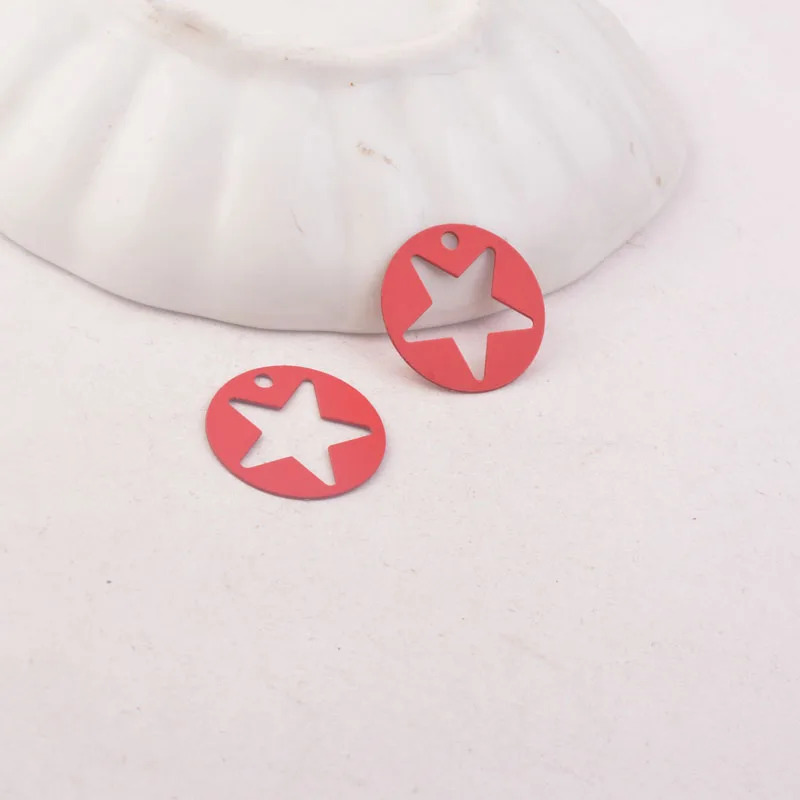 50 Stück AC9915 18mm runde Sternanhänger Verbinder für DIY-Ohrringe und Anhänger – Detail 4