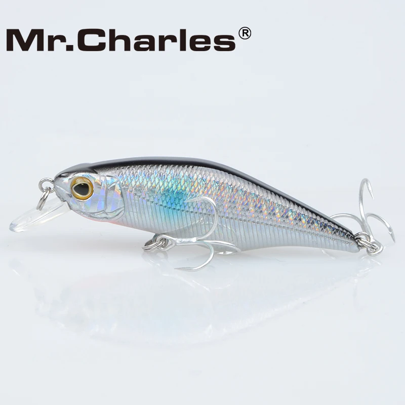 Mr. Charles CMC015 przynęty wędkarskie 70mm/8.5g Shad, 0-0.8M pływające, profesjonalna jakość Minnow twarda przynęta 3D crankbait oczy