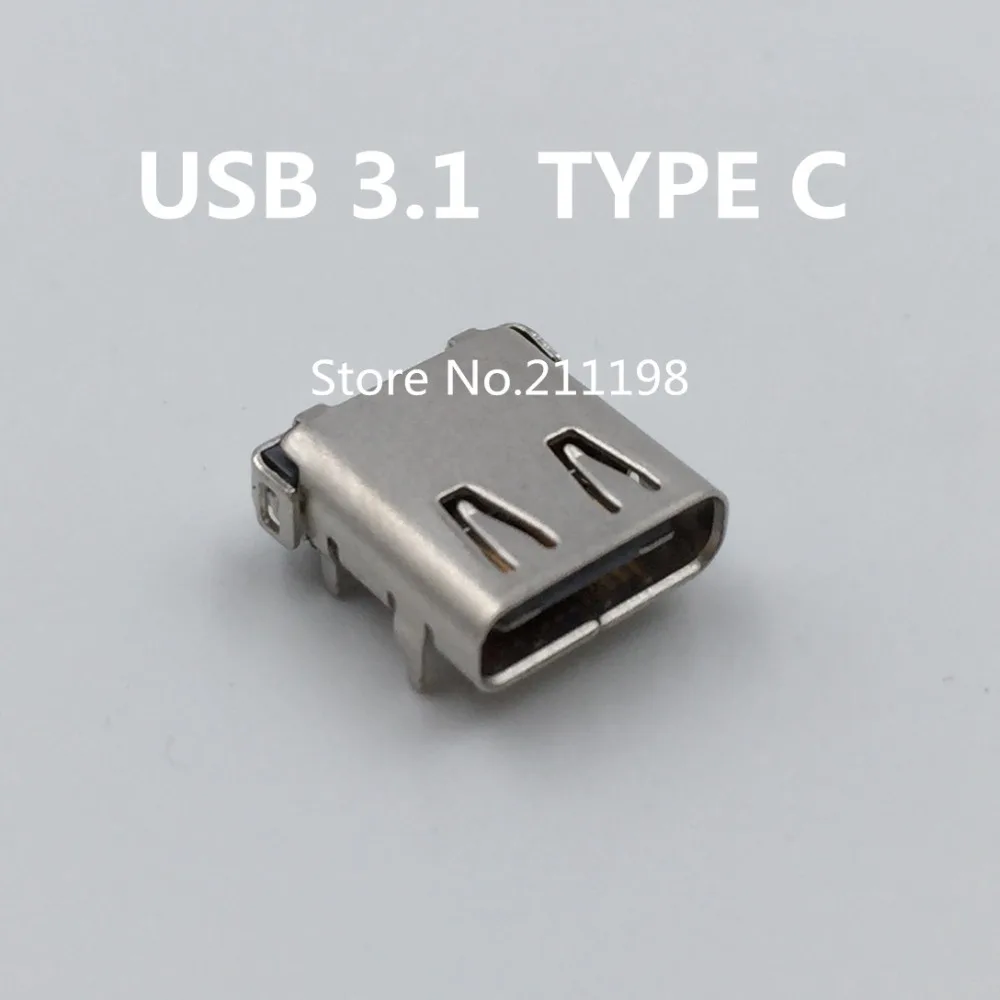 10Pcs/Lot Micro Usb Jack 3.1 Type-C Female Connector For Mobile Phone Charging Port Charging Socket Four Feet Plug