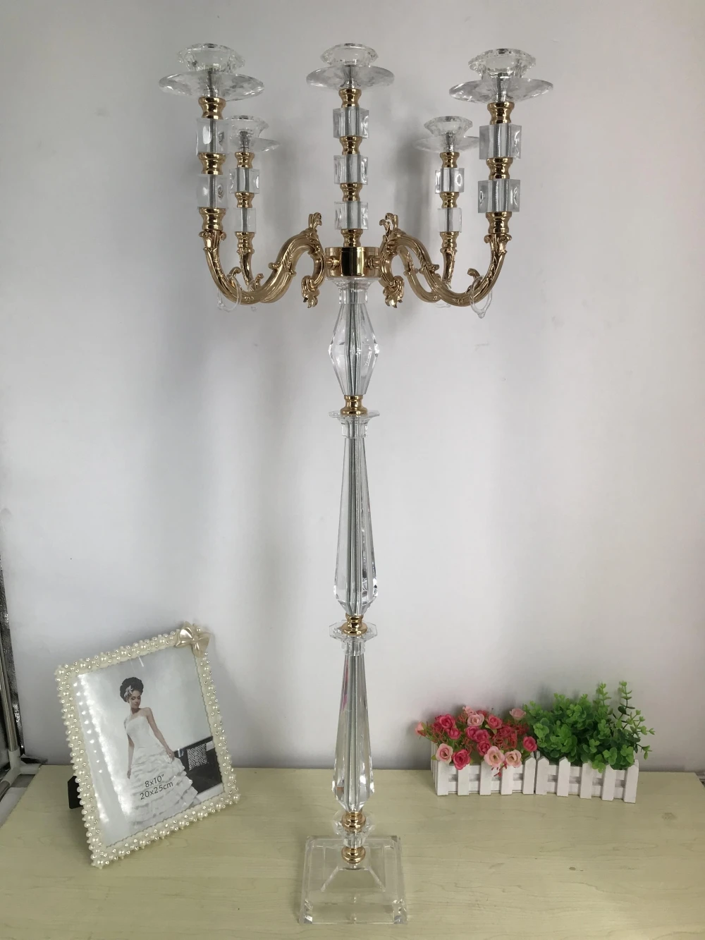 Acrylic Candelabras Crystal Candle holders 105 CM/41.3