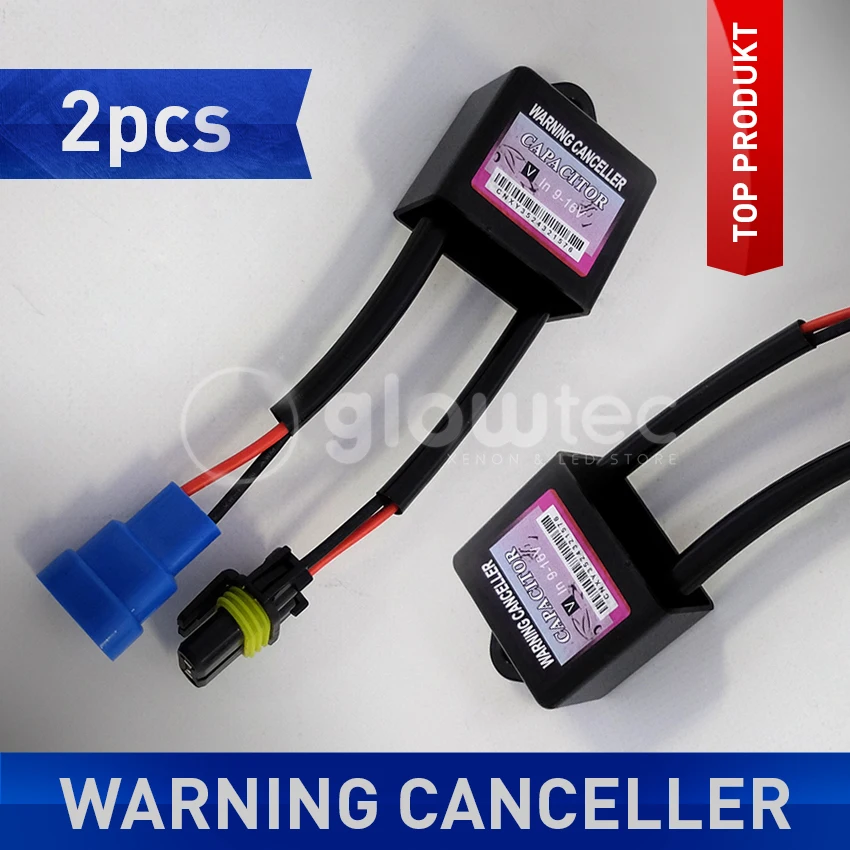 Cancalizador de advertencia de xenón, kits decodificadores de luces de xenón HID, relé de lámpara HID, condensador, resistencia de carga de Error, decodificador Canbus GLOWTEC, 2 uds.