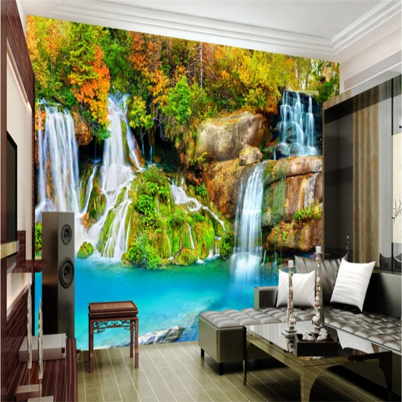 beibehang Wallpaper Mural Wall Sticky Mountain Creek Landscape Mural Landscape Wall papel de parede wallpaper for walls 3 d