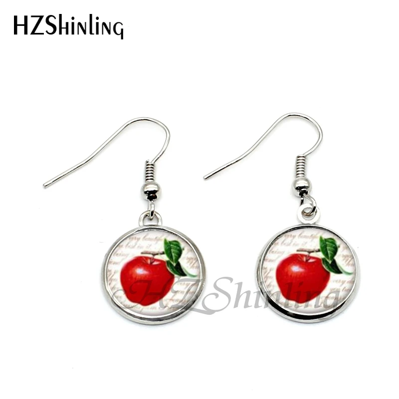 NHE-004   Lime Fruit Green Earring Fruits Fishhook Earrings Handmade Jewelry Glass Art Vintage Dangle Earrings