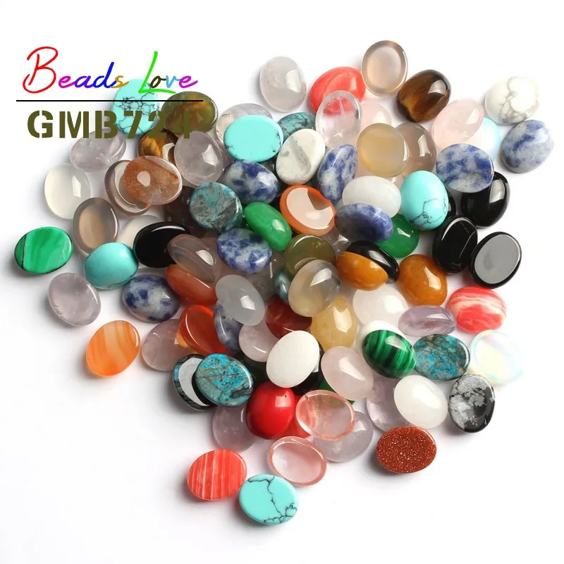 20pcs/lot Natural Stone Mixed Oval Shape CAB CABOCHON Beads for Jewelry Making Diy Jewelry Accessories Wholesale 6x8mm 8x10mm