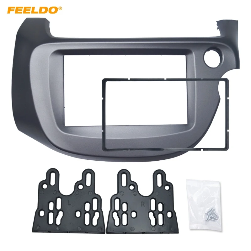 

Автомагнитола FEELDO 2DIN, панель Fascia с рамкой для Honda FIT Jazz (RHD) 08-13, стерео, CD/DVD, лицевая панель, монтажная рамка для приборной панели