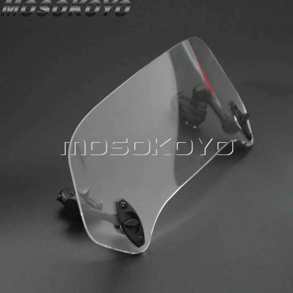 Clear Motorcycle Extension Tour Wind Screen Spoiler Adjustable Air Flow Deflector Add On Windshield for Aprilia Honda