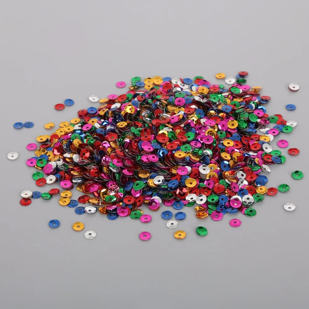 20g 4mm 5mm 6mm Mixed Color Glitter Sequin Flat Round Loose Sequins For Crafts Paillettes Nail Decor Clothing Sewing Accessories