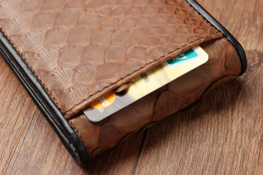 2018 new genuine python skin snake leather bank credit card license ID case holder cash money wallet purse free ship beige blue