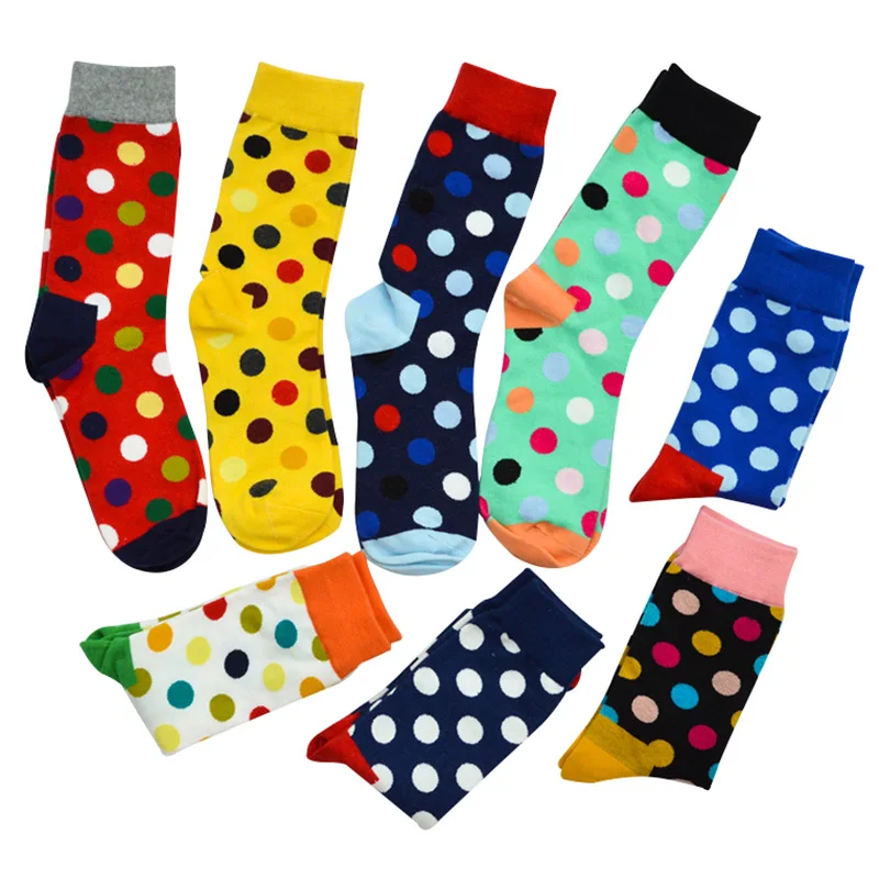 

6 Pairs New Fashion Women Men Big Dots Socks Unisex Daily Trendy Street Snap Casual Crew Socks Happy Socks For Men/Women Meias