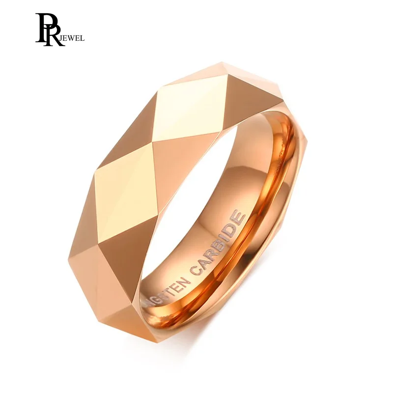 Trendy Rose Gold Color Ring Tungsten Carbide Wedding Rings For Men Size 6 to 11