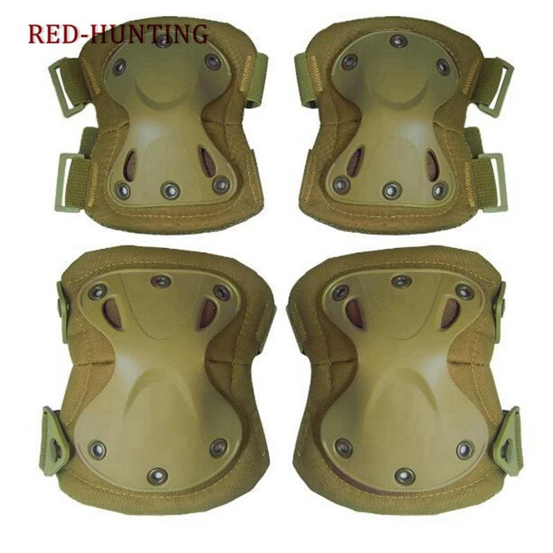 Tactical KneePad Elbow Knee Pad Set 4 Pack Military Knee Protector Outdoor Sports Hunting Skating Safety Gear Kneecap